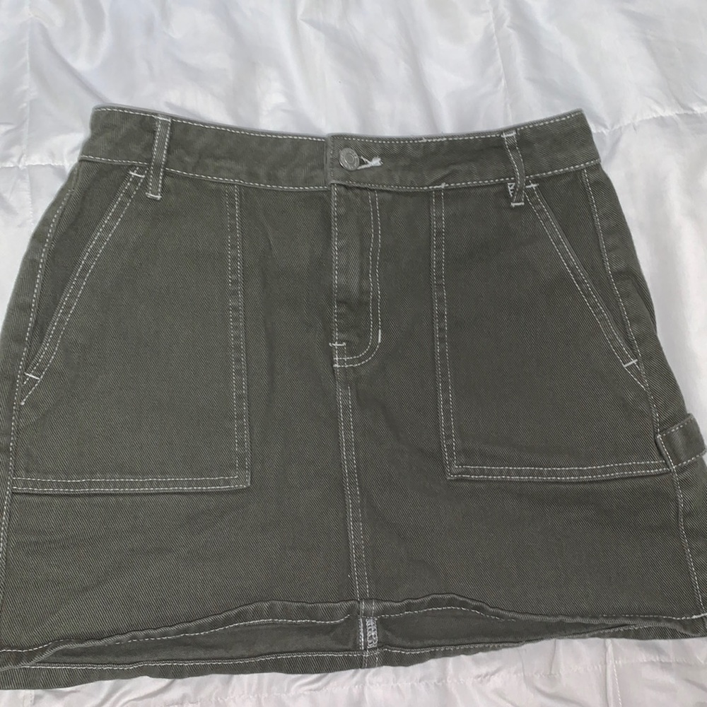Pacsun green mini carpenter skirt
